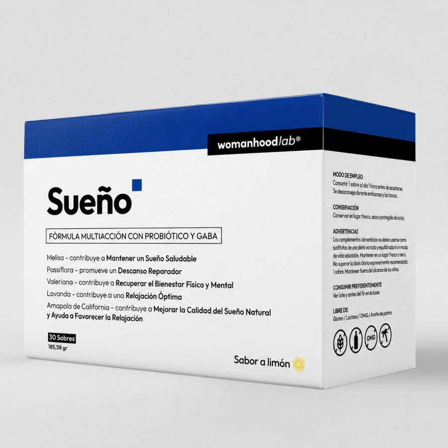 Caja de Sueño de Womanhood Lab, fórmula con probiótico y GABA
