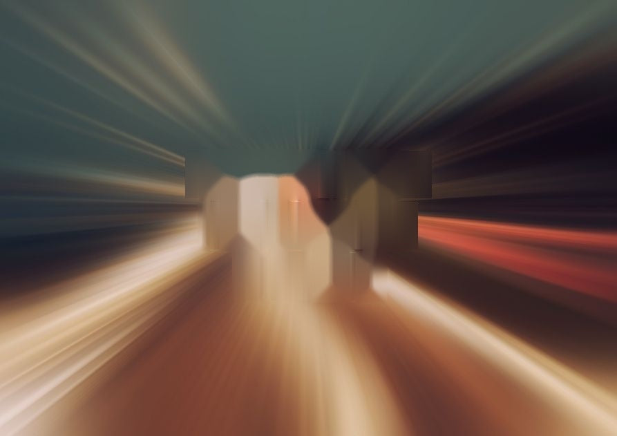 Rayos de luz en movimiento, desenfocados